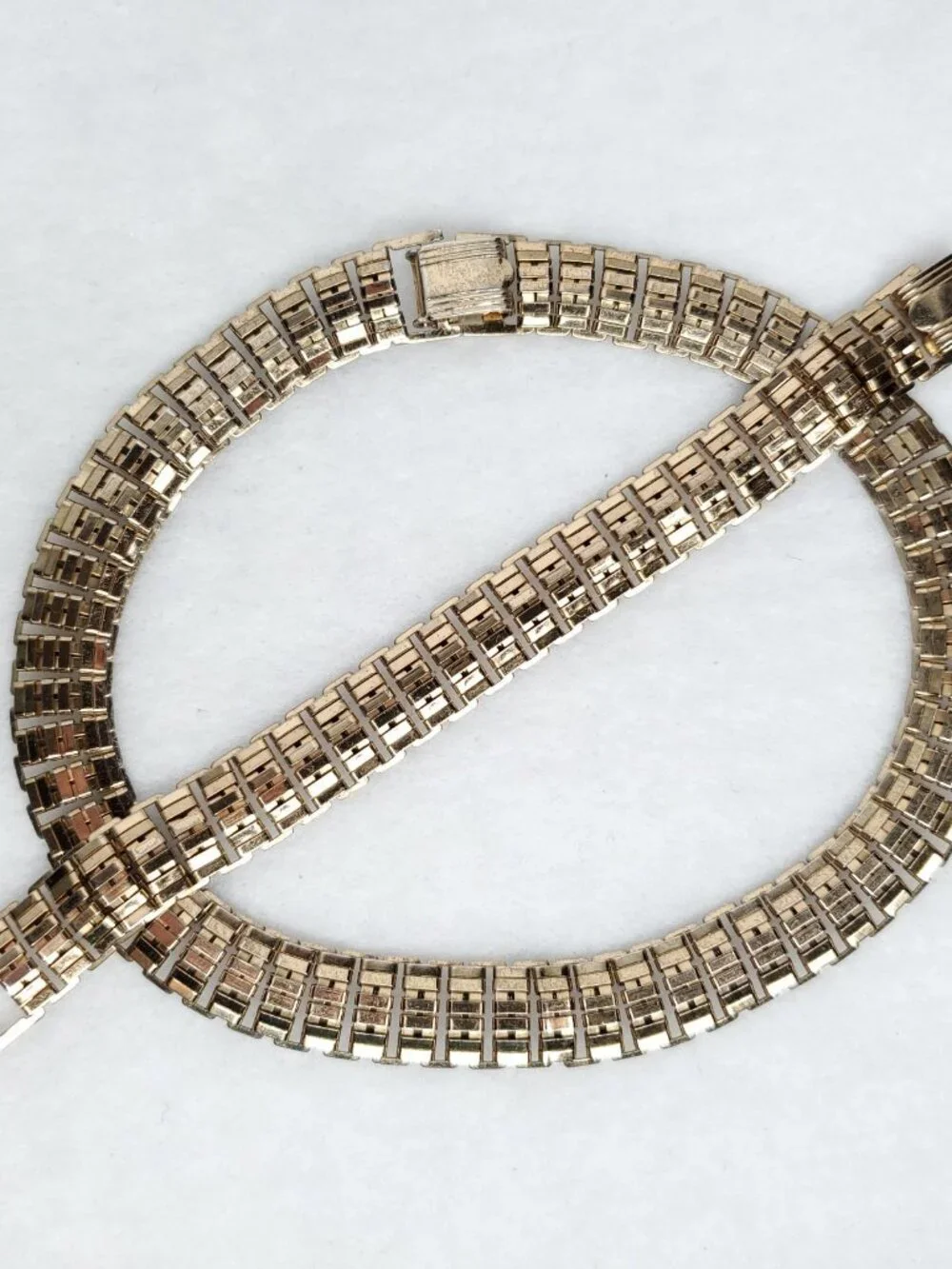Vintage Coro Necklace Bracelet Set Gold Tone Link Flexible 15.5